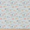 Printed Cotton TOOTOOT Blue / Camel